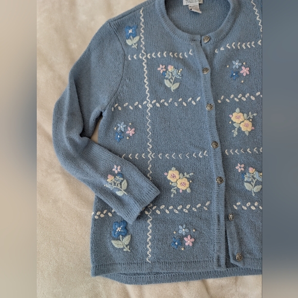 Granny Core Embroidered Floral Cardigan - Picture 3 of 7